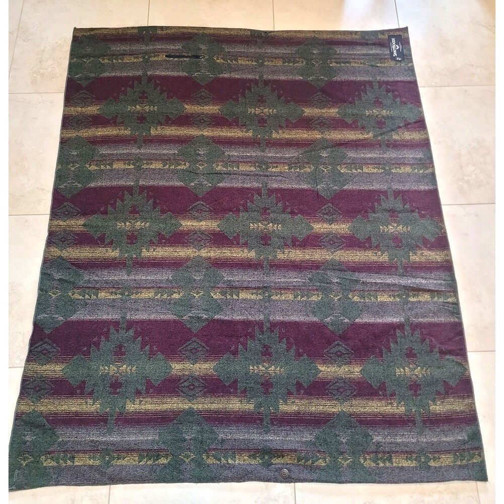 SpiritHoods Adventure Throw Snuggle Buddie Blanket Southwest Aztec 65"x 52" - Picture 2 of 10